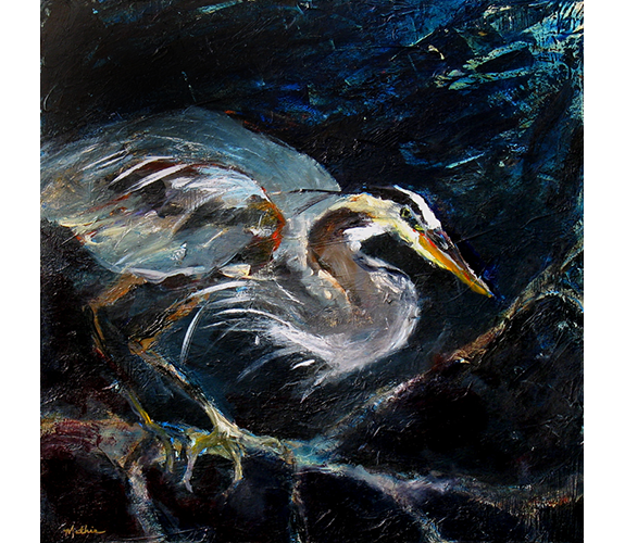 Christopher Mathie - "Heron Pearched over Water"